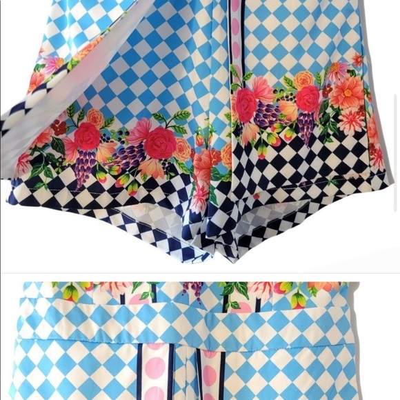 Chicways Multicolor Floral Print Halter Romper Size Small. - Picture 5 of 8